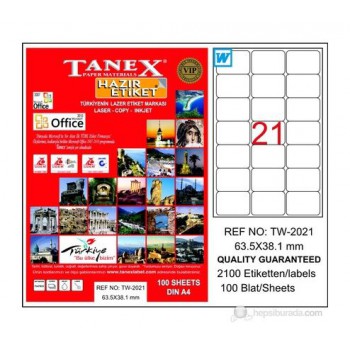 ლეიბლი A4 1*21 100ფ. (63.5*38.1) 2021 TANEX